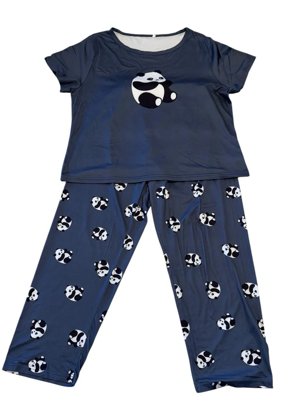 Panda Print Polyester/Spandex Pajama Set Women’s Lounge Sleepwear XL